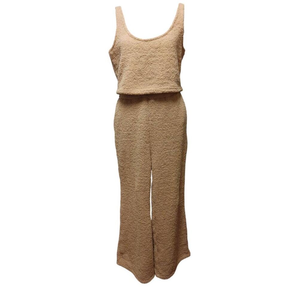 Sherpa Crop Tank and Pant Lounge Set Tan/ Brown by Eloquii Sz 14/16